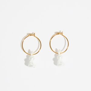 BIMBA Y LOLA Pearl rabbit hoop earrings PEARL UN adult BIMBA Y LOLA Pearl rabbit hoop earrings PEARL UN adult