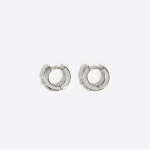 BIMBA Y LOLA Silver-tone mini hoop earrings with crystals DARK SILVER UN adult BIMBA Y LOLA Silver-tone mini hoop earrings with crystals DARK SILVER UN adult
