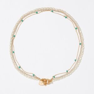 BIMBA Y LOLA Gold-tone chain and pearl heart logo double-layer necklace PEARL UN adult BIMBA Y LOLA Gold-tone chain and pearl heart logo double-layer necklace PEARL UN adult