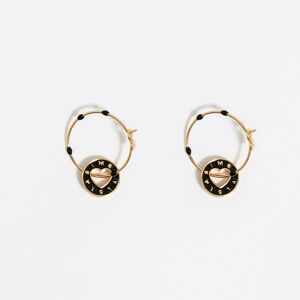 BIMBA Y LOLA Black logo hoop earrings BLACK UN adult BIMBA Y LOLA Black logo hoop earrings BLACK UN adult