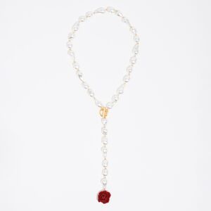 BIMBA Y LOLA Red rose pearl necklace DARK RED UN adult BIMBA Y LOLA Red rose pearl necklace DARK RED UN adult