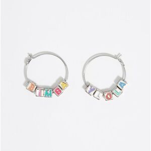 BIMBA Y LOLA silver-tone dice logo hoop earrings SILVER UN adult BIMBA Y LOLA silver-tone dice logo hoop earrings SILVER UN adult