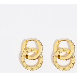 BIMBA Y LOLA Gold logo double-hoop earrings GOLD UN adult BIMBA Y LOLA Gold logo double-hoop earrings GOLD UN adult