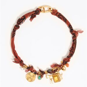 BIMBA Y LOLA Plaited fabric necklace with gold-tone metal motifs BROWN UN adult BIMBA Y LOLA Plaited fabric necklace with gold-tone metal motifs BROWN UN adult