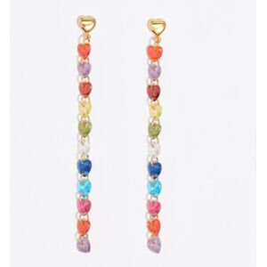 BIMBA Y LOLA Gold-tone hearts crystals earrings RED UN adult BIMBA Y LOLA Gold-tone hearts crystals earrings RED UN adult