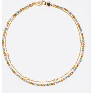 BIMBA Y LOLA Gold double-layer crystals and logo chain necklace BLACK UN adult BIMBA Y LOLA Gold double-layer crystals and logo chain necklace BLACK UN adult