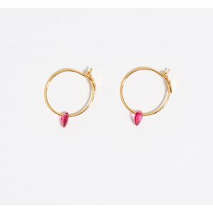 BIMBA Y LOLA Gold-tone heart hoop crystal earrings PINK UN adult BIMBA Y LOLA Gold-tone heart hoop crystal earrings PINK UN adult