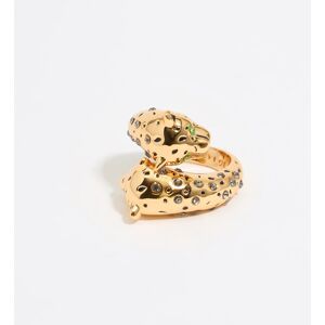 BIMBA Y LOLA Gold and black panther ring GREEN 16 adult BIMBA Y LOLA Gold and black panther ring GREEN 16 adult