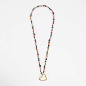 BIMBA Y LOLA Matte gold heart and stones necklace BLUE UN adult BIMBA Y LOLA Matte gold heart and stones necklace BLUE UN adult