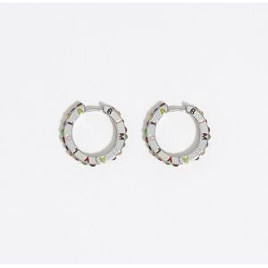 BIMBA Y LOLA Multicolored crystals and logo hoop earrings SILVER UN adult BIMBA Y LOLA Multicolored crystals and logo hoop earrings SILVER UN adult