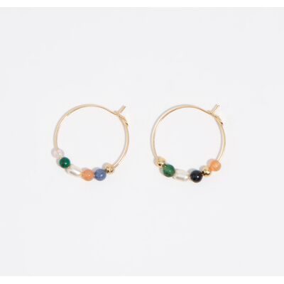 BIMBA Y LOLA Pearl and stone hoop earrings GOLD UN adult BIMBA Y LOLA Pearl and stone hoop earrings GOLD UN adult