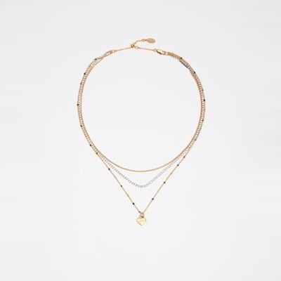 BIMBA Y LOLA Triple-layer gold chain heart logo necklace GOLD UN adult BIMBA Y LOLA Triple-layer gold chain heart logo necklace GOLD UN adult