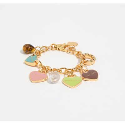 BIMBA Y LOLA Heart logos gold chain bracelet LIME UN adult BIMBA Y LOLA Heart logos gold chain bracelet LIME UN adult