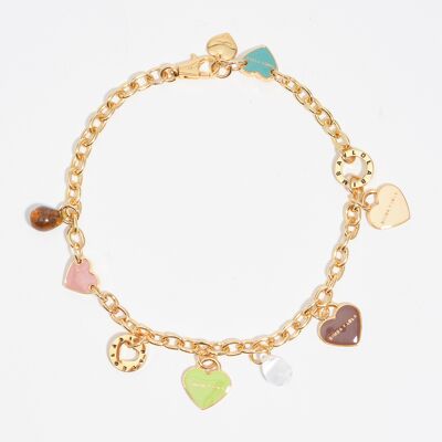 BIMBA Y LOLA Heart logos gold chain necklace LIME UN adult BIMBA Y LOLA Heart logos gold chain necklace LIME UN adult