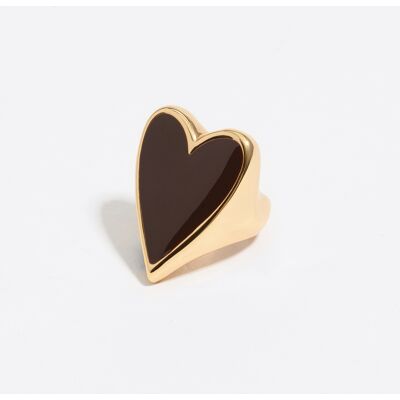 BIMBA Y LOLA Brown and gold heart ring BROWN 18 adult BIMBA Y LOLA Brown and gold heart ring BROWN 18 adult