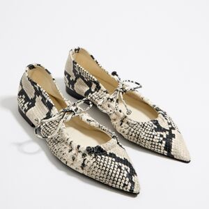 BIMBA Y LOLA Snake print leather ballerina NATURAL 37 adult