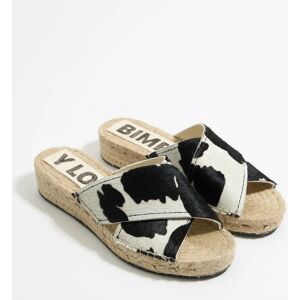 BIMBA Y LOLA White cow print jute wedge WHITE 37 adult