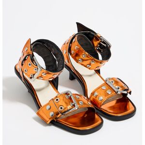 BIMBA Y LOLA Studded orange leather heeled sandal ORANGE 39 adult