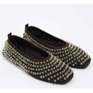 BIMBA Y LOLA Chocolate beaded crochet ballerina DARK BROWN 39 adult BIMBA Y LOLA Chocolate beaded crochet ballerina DARK BROWN 39 adult