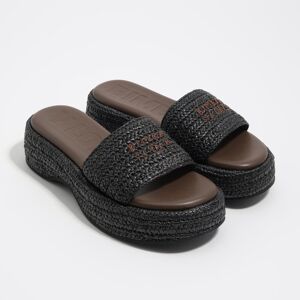 BIMBA Y LOLA Black raffia platform sandal BLACK BIMBA Y LOLA Black raffia platform sandal BLACK