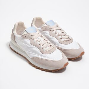 BIMBA Y LOLA 13 23 soft technical sneaker in suede and white nylon WHITE 38 adult BIMBA Y LOLA 13 23 soft technical sneaker in suede and white nylon WHITE 38 adult