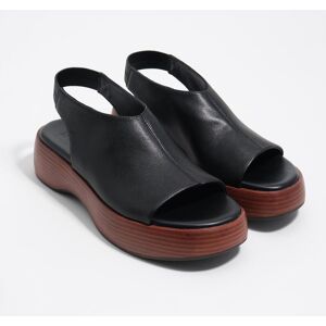 BIMBA Y LOLA Black leather platform closed-toe sandal BLACK BIMBA Y LOLA Black leather platform closed-toe sandal BLACK