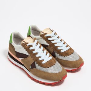 BIMBA Y LOLA Brown suede and nylon 13 19 technical sneaker CAMEL 36 adult BIMBA Y LOLA Brown suede and nylon 13 19 technical sneaker CAMEL 36 adult