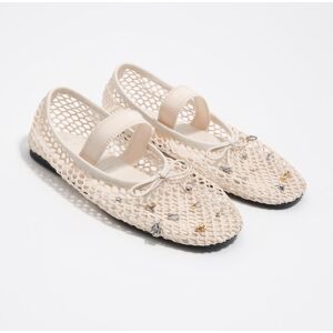BIMBA Y LOLA White mesh ballerina with metal details OFF WHITE BIMBA Y LOLA White mesh ballerina with metal details OFF WHITE