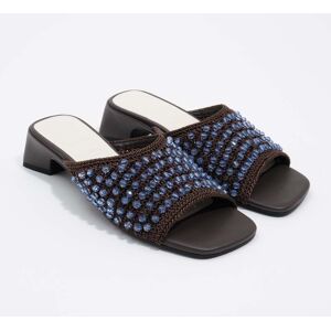 BIMBA Y LOLA Crochet and beads heeled sandal DARK BROWN 40 adult BIMBA Y LOLA Crochet and beads heeled sandal DARK BROWN 40 adult