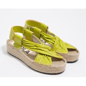 BIMBA Y LOLA Lime leather jute wedge sandal PISTACHIO BIMBA Y LOLA Lime leather jute wedge sandal PISTACHIO