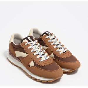 BIMBA Y LOLA Brown suede and nylon 13 19 technical sneaker DARK BROWN BIMBA Y LOLA Brown suede and nylon 13 19 technical sneaker DARK BROWN