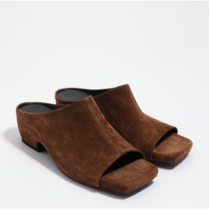 BIMBA Y LOLA Brown suede heeled sandal CHOCOLATE BIMBA Y LOLA Brown suede heeled sandal CHOCOLATE