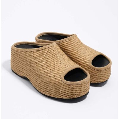 BIMBA Y LOLA Natural raffia platform sandal NATURAL 38 adult BIMBA Y LOLA Natural raffia platform sandal NATURAL 38 adult