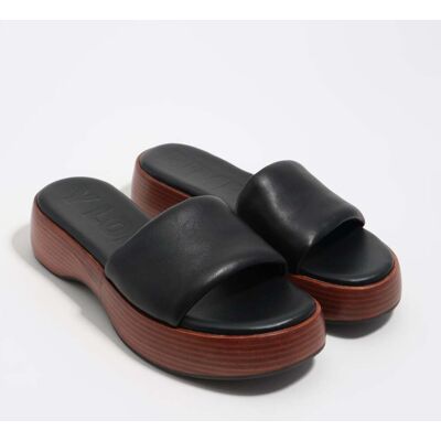BIMBA Y LOLA Black leather platform sandal BLACK 39 adult BIMBA Y LOLA Black leather platform sandal BLACK 39 adult
