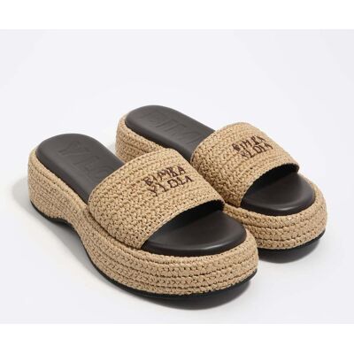 BIMBA Y LOLA Beige raffia platform sandal NATURAL 37 adult BIMBA Y LOLA Beige raffia platform sandal NATURAL 37 adult