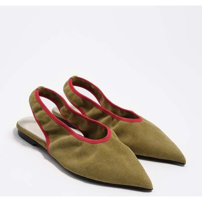 BIMBA Y LOLA Green suede slingback ballerina KHAKI 36 adult BIMBA Y LOLA Green suede slingback ballerina KHAKI 36 adult