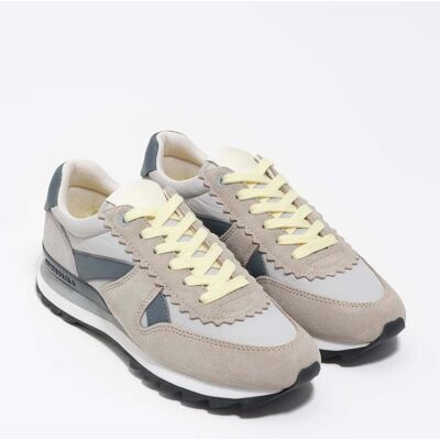 BIMBA Y LOLA Dark gray suede and nylon 13 19 technical sneaker GREY 37 adult BIMBA Y LOLA Dark gray suede and nylon 13 19 technical sneaker GREY 37 adult