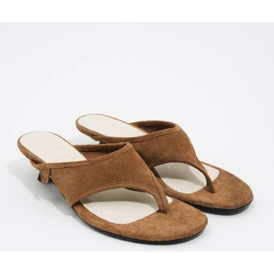 BIMBA Y LOLA Tan suede heeled sandal TOAST 36 adult BIMBA Y LOLA Tan suede heeled sandal TOAST 36 adult