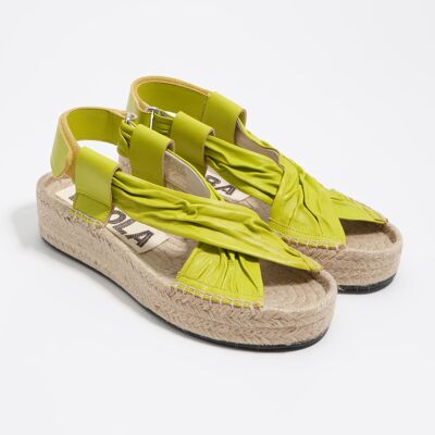 BIMBA Y LOLA Lime leather jute wedge sandal PISTACHIO 38 adult BIMBA Y LOLA Lime leather jute wedge sandal PISTACHIO 38 adult