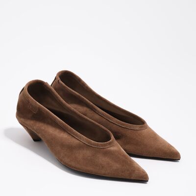 BIMBA Y LOLA Brown suede mid court shoe TAUPE 35 adult BIMBA Y LOLA Brown suede mid court shoe TAUPE 35 adult