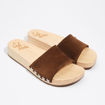 BIMBA Y LOLA Tan suede wooden platform sandal TOAST 36 adult BIMBA Y LOLA Tan suede wooden platform sandal TOAST 36 adult