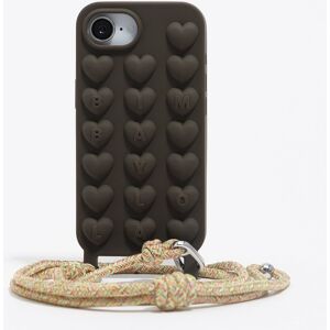 BIMBA Y LOLA Dark brown silicone iPhone 16e case with rope DARK BROWN UN adult BIMBA Y LOLA Dark brown silicone iPhone 16e case with rope DARK BROWN UN adult