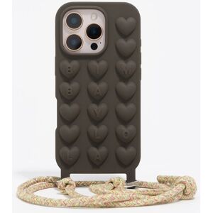 BIMBA Y LOLA Dark brown silicone iPhone 16 Pro case with rope DARK BROWN UN adult BIMBA Y LOLA Dark brown silicone iPhone 16 Pro case with rope DARK BROWN UN adult