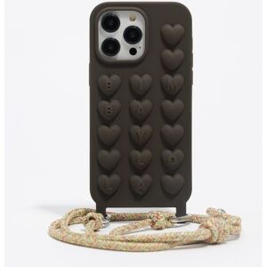 BIMBA Y LOLA Dark brown silicone iPhone 14 Pro Max case with rope DARK BROWN UN adult BIMBA Y LOLA Dark brown silicone iPhone 14 Pro Max case with rope DARK BROWN UN adult