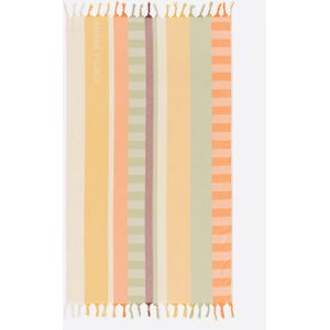 BIMBA Y LOLA Yellow striped towel with horizontal and vertical pattern YELLOW UN adult BIMBA Y LOLA Yellow striped towel with horizontal and vertical pattern YELLOW UN adult