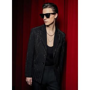 Phixclothing.com Black Embellished Rhinestone Sequin Blazer - Black / X-Small X-Small Black X-Small