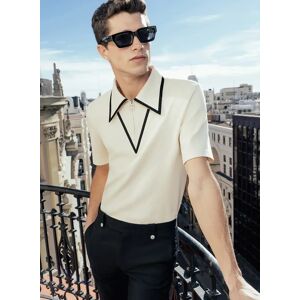 Phixclothing.com Off White Carnaby Circle Zip Cotton Polo Shirt - Off White / Medium Medium Off White Medium