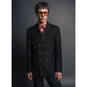 Phixclothing.com Black Wool Gold Button Double Breasted Blazer - Black / Large Large Black Large