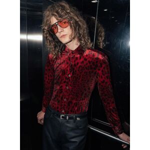 Phixclothing.com Red Leopard Velvet Shirt - Red / X-Small X-Small Red X-Small