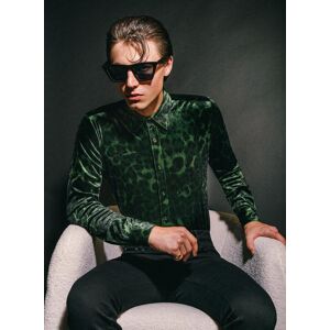 Phixclothing.com Green Leopard Velvet Shirt - Green / X-Small X-Small Green X-Small